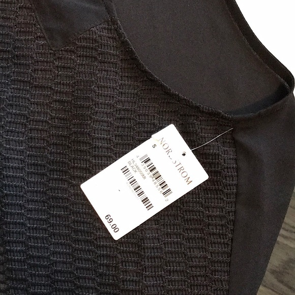 Trouve Sleeveless Black Formal Tank Top w/ Sheer Mesh Overlay, S - Picture 7 of 9